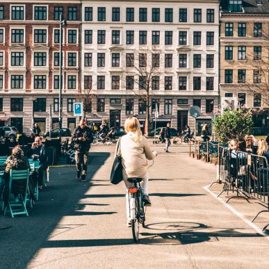 Biking in The Meatpacking District in Copenhagen